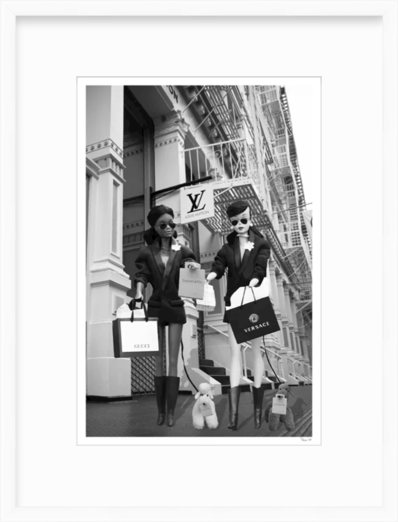 Girls of Soho with Black Barbie B&W