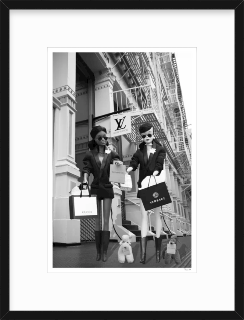 Girls of Soho with Black Barbie B&W