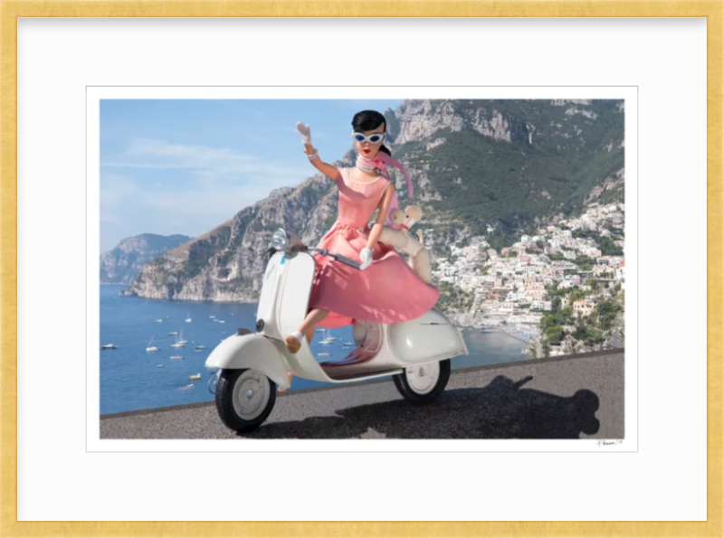 Scootering in Positano (Brunette)