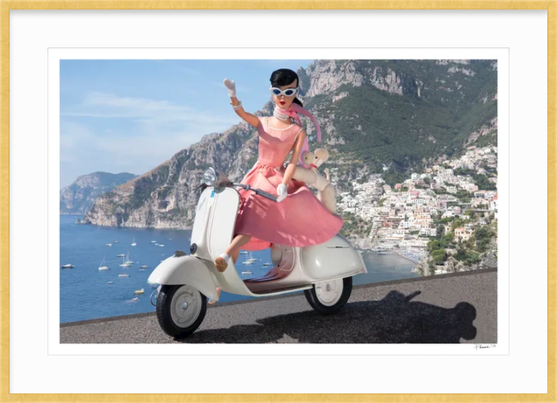 Scootering in Positano (Brunette)
