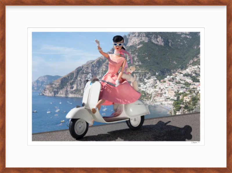 Scootering in Positano (Brunette)