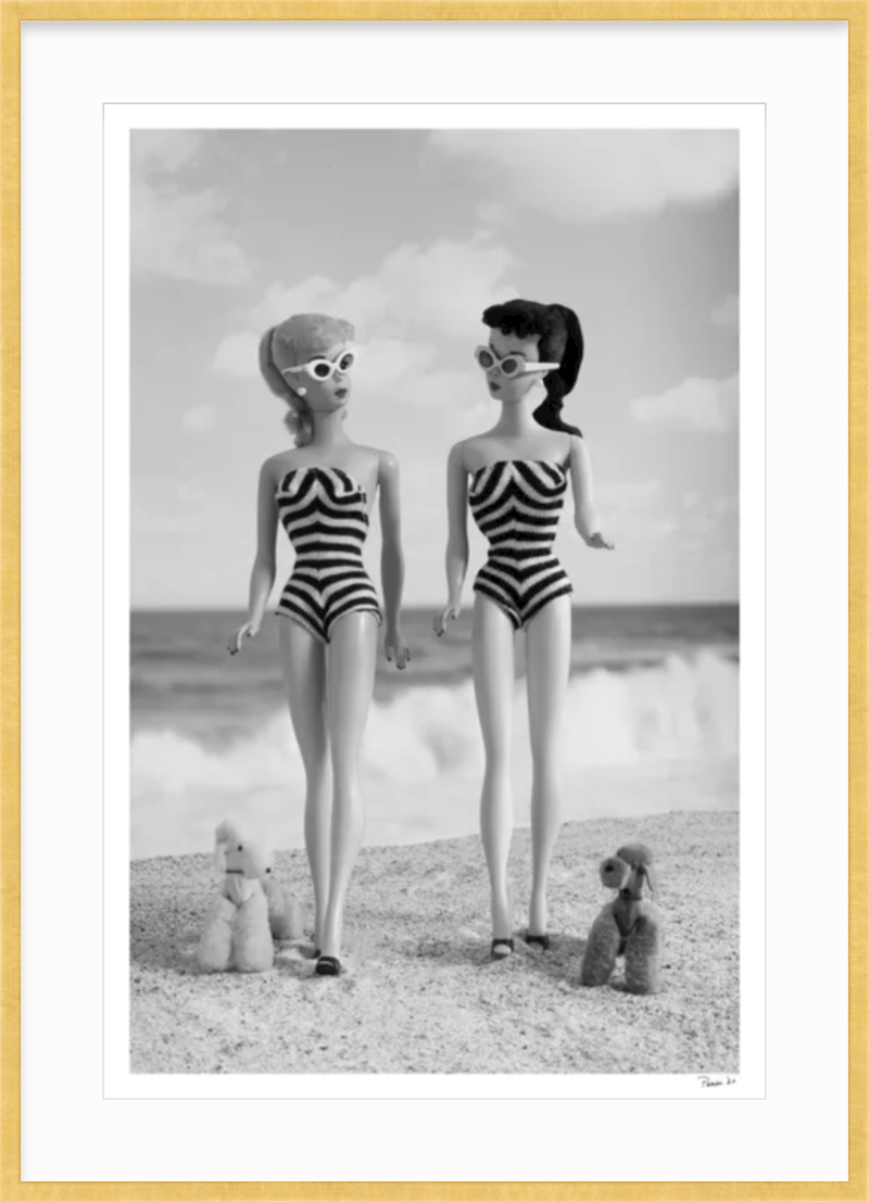 Beach Girls Walking (Black & White)