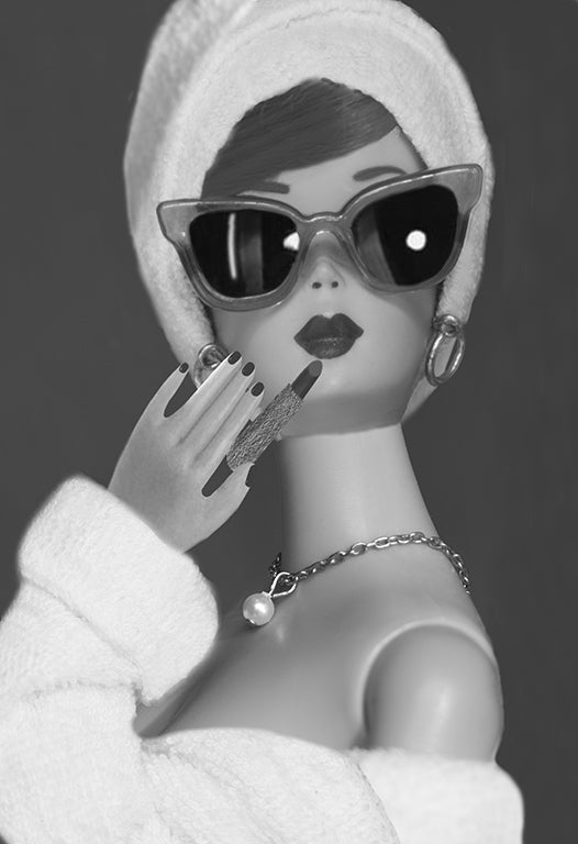 Lipstick Girl Redhead B&W